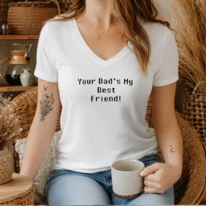 Official Your Dad Is My Best Friend Pixel V-Neck Shirt