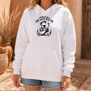 Official Pretty Labour Day Proud American Worker Stencil Hoodie
