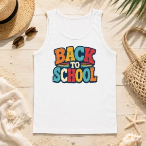 Premium Pretty Colorful Back To School Apple Book Pencil Tank Top