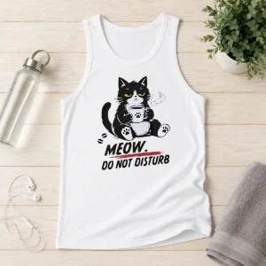 Hot Top Meow Do Not Disturb Grumpy Cat With Coffee Tank Top