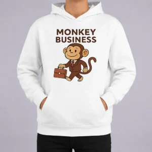 Happy Hot Monkey Business Professional Monkey With Briefcase Hoodie