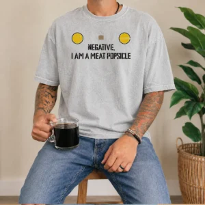 Hot Awesome Negative I Am A Meat Popsicle Geek Washed T-Shirt