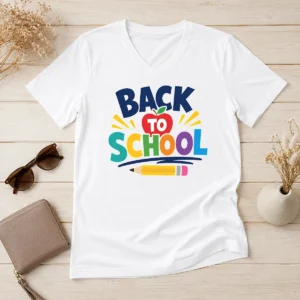 Top Hot Pixel Art Retro Game Back To School V-Neck Shirt