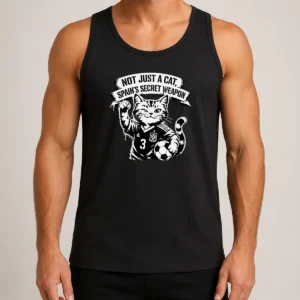 Top Good Spain Soccer Cat Meme Stencil Tank Top