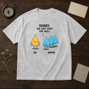 Pretty Sorry We Just Don'T Mix Well Geek Washed T-Shirt