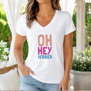 Original Oh Hey Verbier Switzerland Skiing Travel V-Neck Shirt