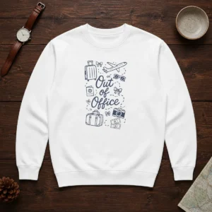 Pretty Travel Inspired Doodle Out Of Office Vacation Sweater