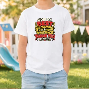 Nice Grandparents Day Thank You Cartoon For Family Gifts Kids T-Shirt