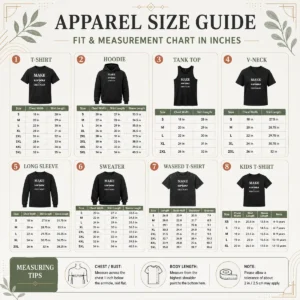 Size chart for Pretty Top Make LIV Golf Great Again with measurements in inches and cm to help choose the right fit