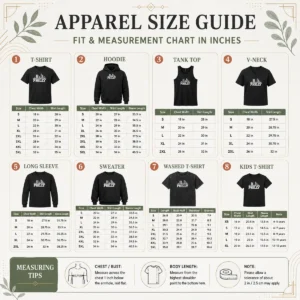 Size chart for Funny Official Philly Skyline Apparel Philadelphia City Silhouette with measurements in inches and cm to help choose the right fit