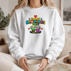 Nice Happy Grandparents Day Pixel Art Retro Thank You Sweater