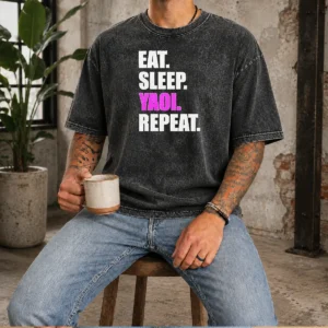 Funny Eat Sleep Yaoi Repeat Anime Manga Otaku Washed T-Shirt