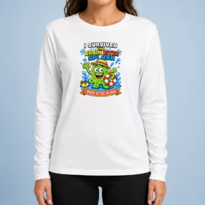 Pretty Nice Brain Biter Splash Pixel Survival Long Sleeve Shirt