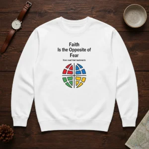 Funny Faith Is The Opposite Of Fear Motivational Quote Apparel Sweater