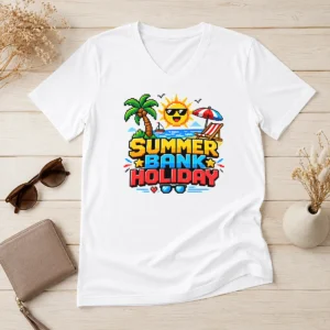 Hot Good Pixel Art Summer Bank Holiday Beach Retro Game V-Neck Shirt