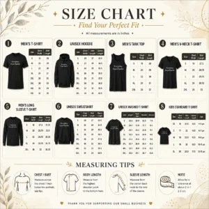 Size chart for Premium Everything Is Figureoutable with measurements in inches and cm to help choose the right fit