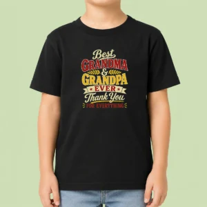 Original Grandparents Day Best Grandma Grandpa Typography Kids T-Shirt