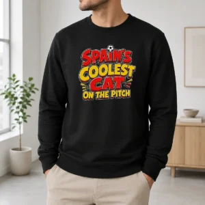Original Spain Soccer Cat Meme Funny Cartoon Sweater