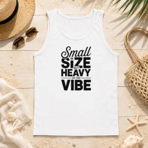 Pretty Good Small In Size But Heavy On The Vibe Funny Quote Tank Top