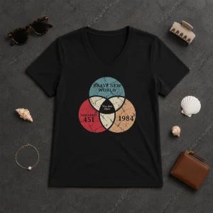 Pretty Awesome Dystopia Venn You Are Here Geek V-Neck Shirt