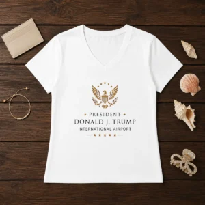 Hot President Donald J Trump Internationanl Airport V-Neck Shirt