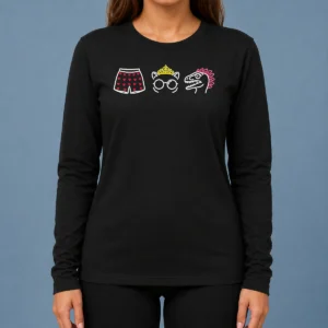 Pretty Funny Boxers Princess And Dinosaur Neon Icons Long Sleeve Shirt