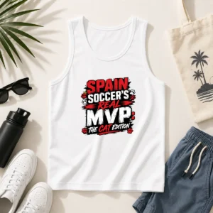 Hot Spain Soccer Cat Meme Streetwear Tank Top