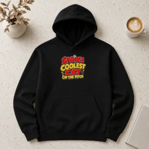 Hot Pretty Spain Soccer Cat Meme Funny Cartoon Hoodie