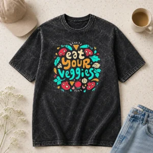 Hot Funny Eat Your Veggies Healthy Eating Vegetables Washed T-Shirt