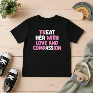 Funny Top Treat Her With Love And Compassion Kindness Kids T-Shirt