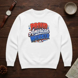 Premium Proud American Worker Labour Day Pop Art Sweater