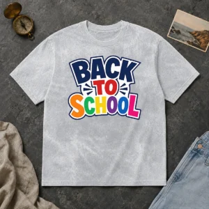 Funny Pretty Retro Distressed Back To School Typography Washed T-Shirt