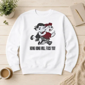 Pretty Premium Hong Kong Will Fuck You Cartoon Middle Finger Sweater