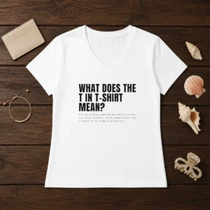 Funny What Does The T In Mean T Shirt Definition V-Neck Shirt