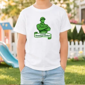 Premium Proud American Worker Labour Day Line Art Kids T-Shirt