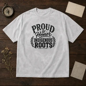 Original Indigenous Peoples Day Pride Silhouette Washed T-Shirt