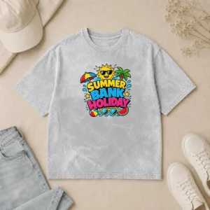 Nice Cartoon Summer Bank Holiday Beach Ball Watermelon Washed T-Shirt