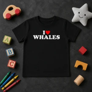 Happy Nice I Love Whales Kids T-Shirt