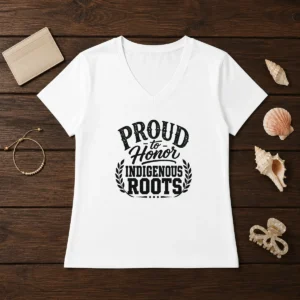 Original Indigenous Peoples Day Pride Silhouette V-Neck Shirt