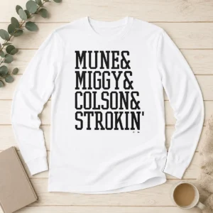 Hot Pretty Mune Miggy Colson And Strokin' Detroit Tigers Players Long Sleeve Shirt