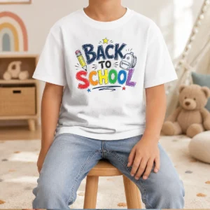 Pretty Colorful Bubble Letters Back To School Rainbow Kids T-Shirt