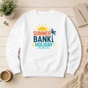 Funny Good Minimalist Flat Summer Bank Holiday Sun Palm Wave Sweater