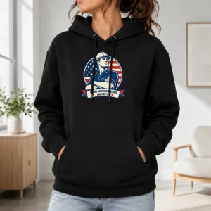 Awesome Hot Labour Day Minimalist Proud American Worker Hoodie