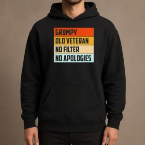 Hot Grumpy Old Veteran No Filter No Apologies Retro Hoodie