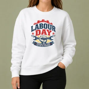 Hot Awesome Vintage Distressed Labour Day Honoring Builders Fist Sweater