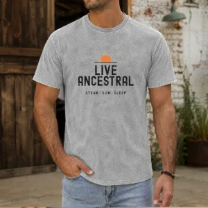 Pretty Live Ancestral Steak Sun Sleep Carnivore Diet Washed T-Shirt