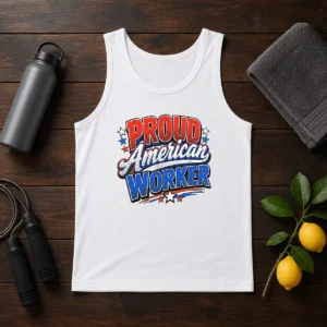 Premium Proud American Worker Labour Day Pop Art Tank Top