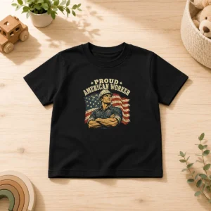 Premium Labour Day Proud American Worker Retro Distressed Kids T-Shirt