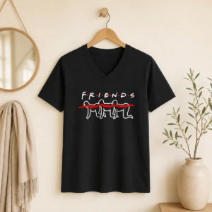 Hot The Human Centipede Friends Mashup Parody V-Neck Shirt