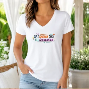 Nice If I Shenan Once I'Ll Shenanigan V-Neck Shirt